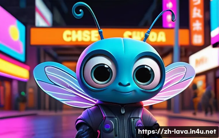 라바와 넷플릭스의 협업 효과 - A vibrant, colorful animation scene featuring a small, cute insect character with a highly expressiv...