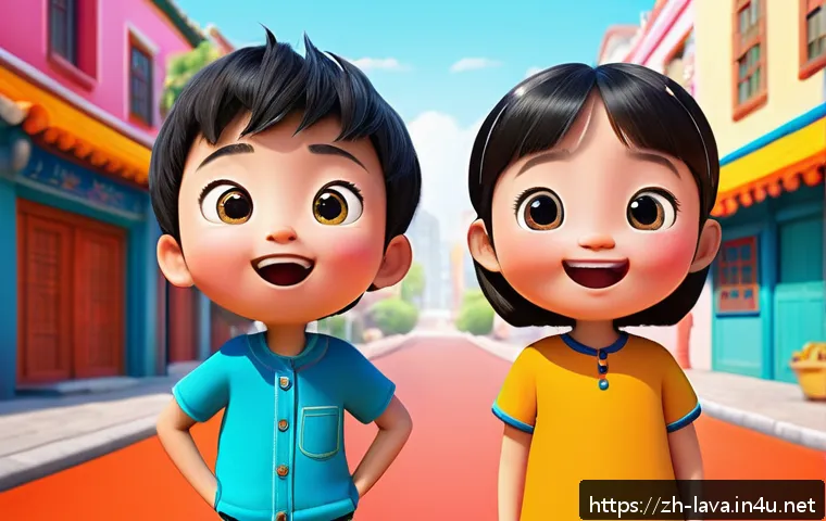 라바의 코믹 요소와 타겟 시청자 분석 - A vibrant and humorous animated scene featuring two cute cartoon characters with exaggerated facial ...